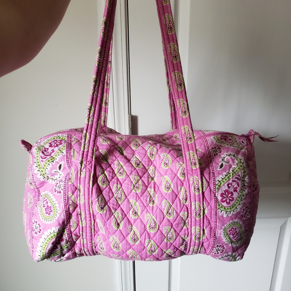 Vera Bradley pink paisley duffle bag